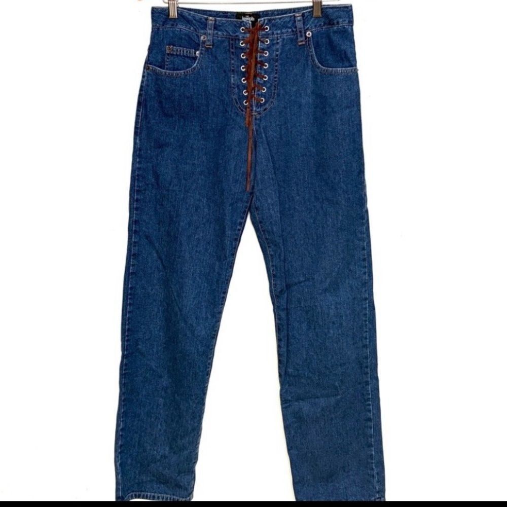 Vintage For Joseph Lace-Up Dark Blue Denim Jeans - Size 29